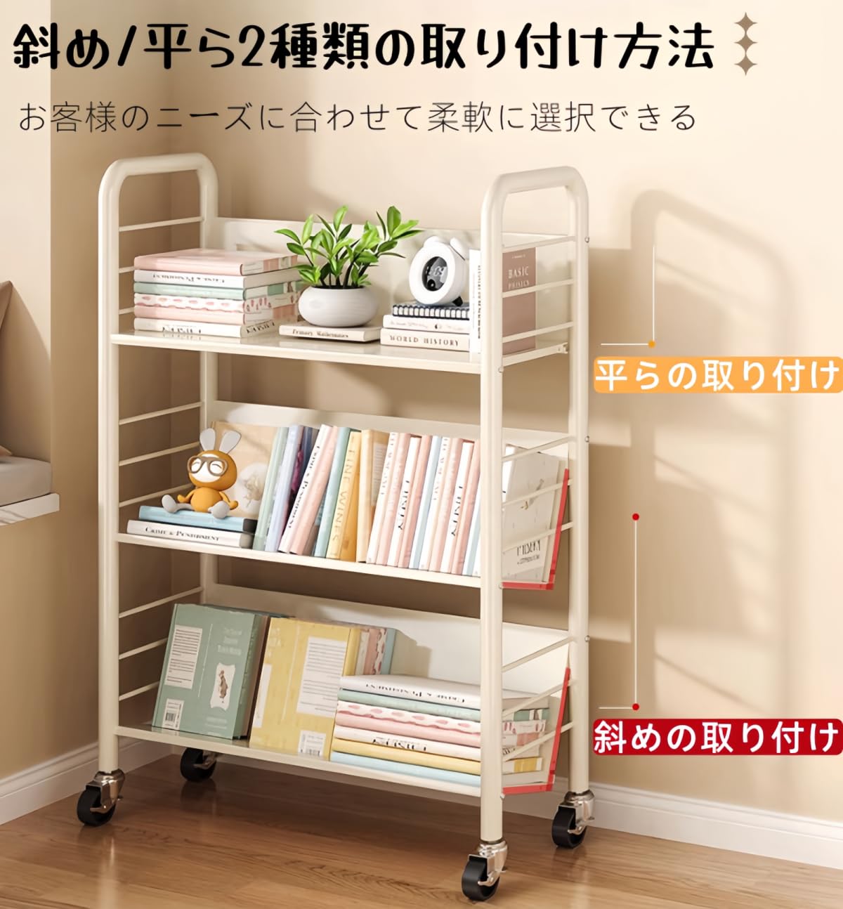 Amazon.co.jp: Artispro 本棚 オープンラック ファイルワゴン スチール