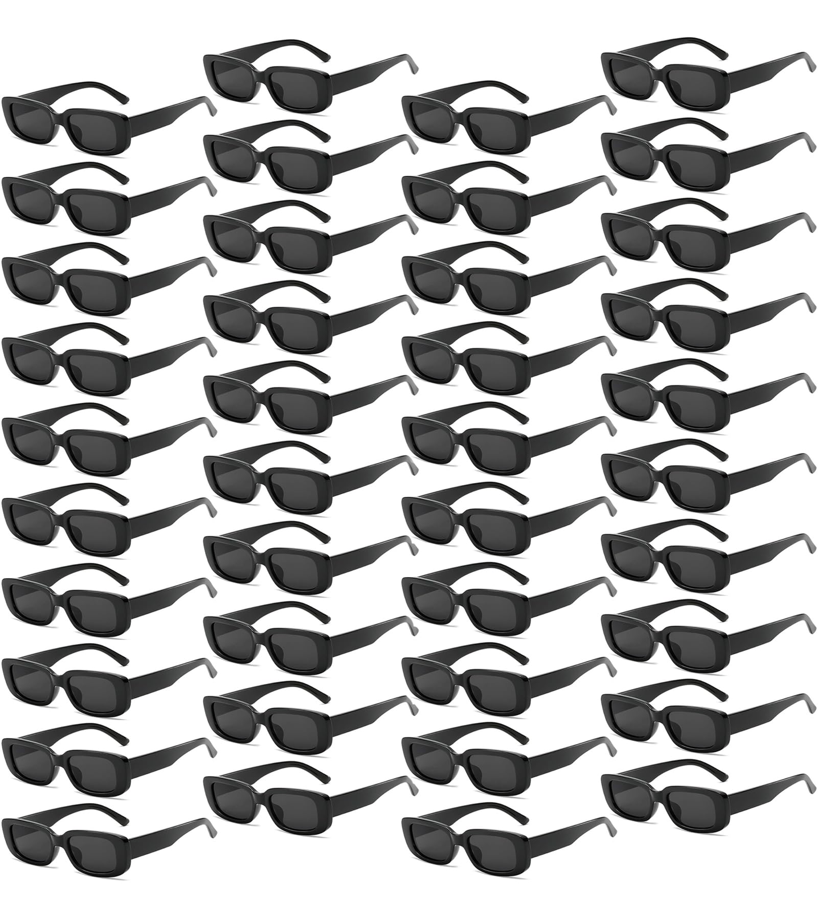 Matcheck 40 Pack Retro Rectangle Sunglasses Bulk Narrow Frame Glasses Wholesale Women Square Eyewear Party Favor Shades