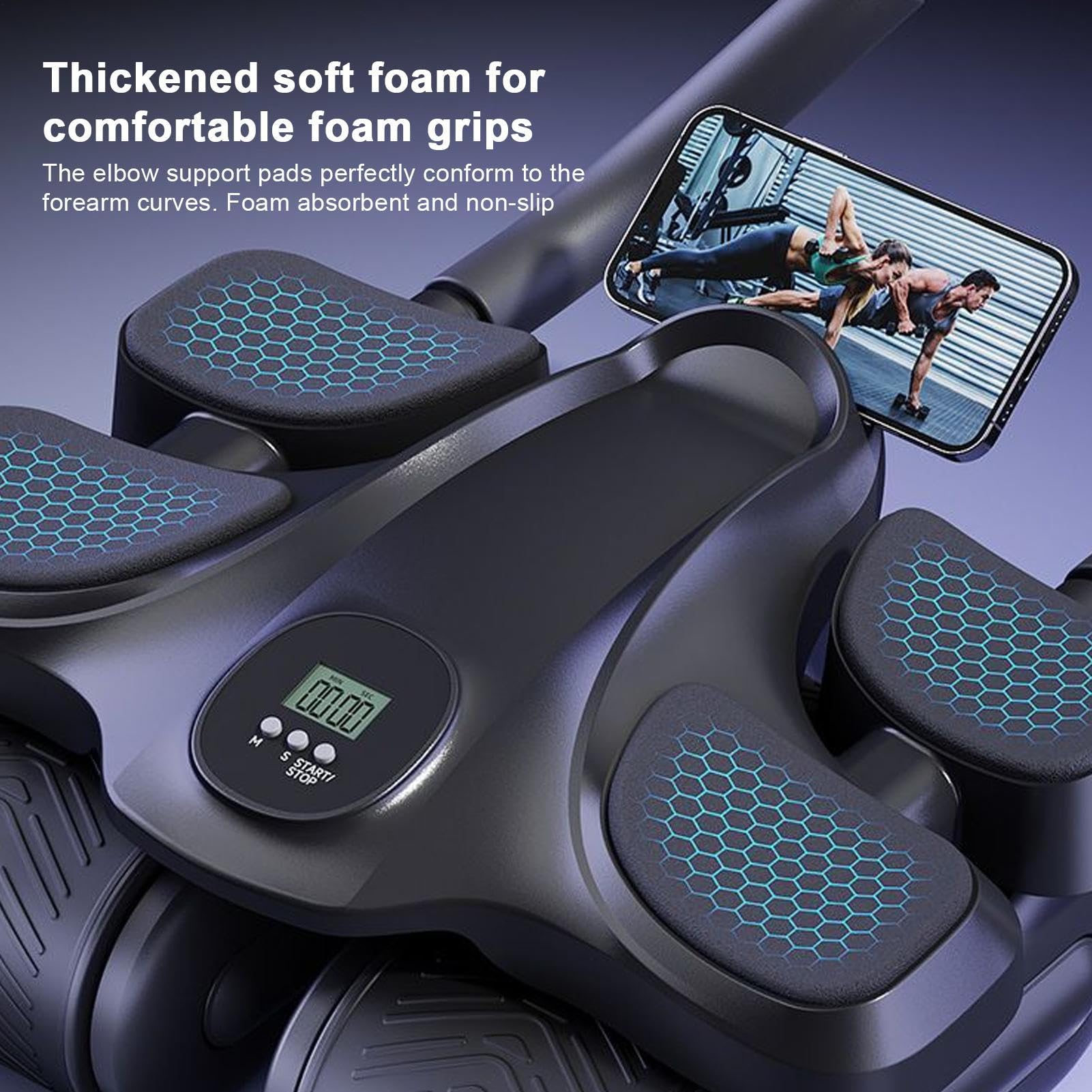 Ab Roller | z podkładką na kolano, sprzęt treningowy, wałek Ab Wheel z podparciem łokcia, do treningu mięśni rdzenia, fitnessu, treningu siłowego, mężczyzn i kobiet, domu, siłowni, biura