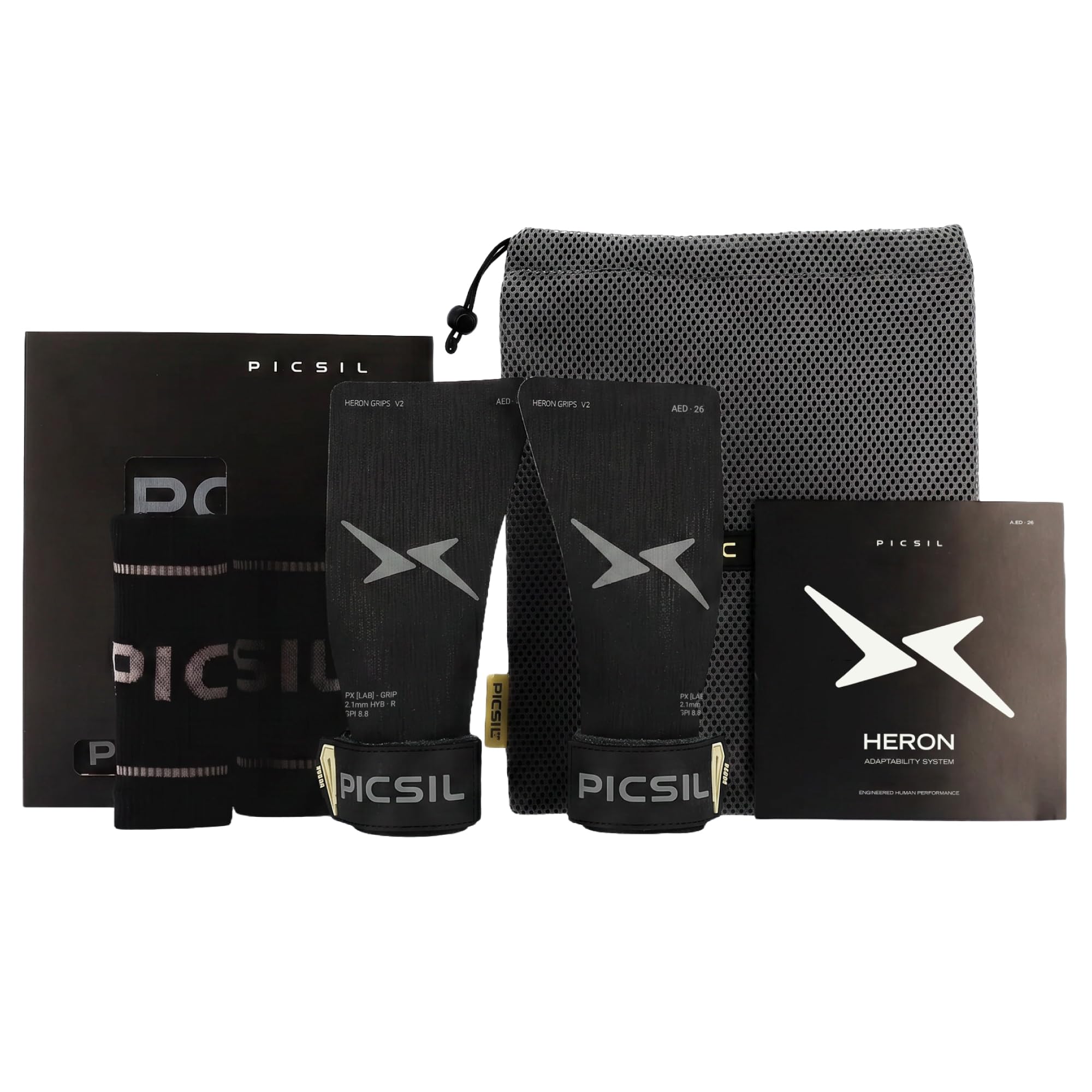 PICSIL Paracalli Heron Grips Protezione Mani con Astuccio e Polsini Cross Training Calisthenics Fitness