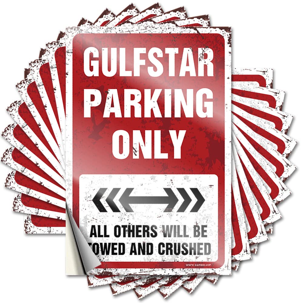 Prank Stickers Gulfstar Parking Only Funny Sticker 10 Pcs Sticker Decals for Cars Man Cave Signs and Decor (Size : 12X18CM)