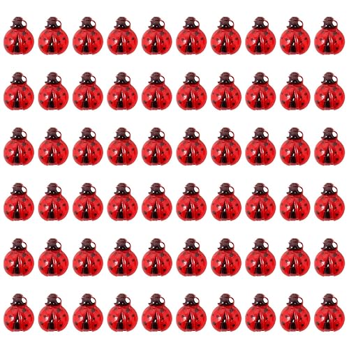 Miniatura 1 de Honbay 60 dijes de resina de mariquita para uñas, cabujones de resina de mariquita, sin agujero, para decoración de uñas, funda de teléfono, álbumes