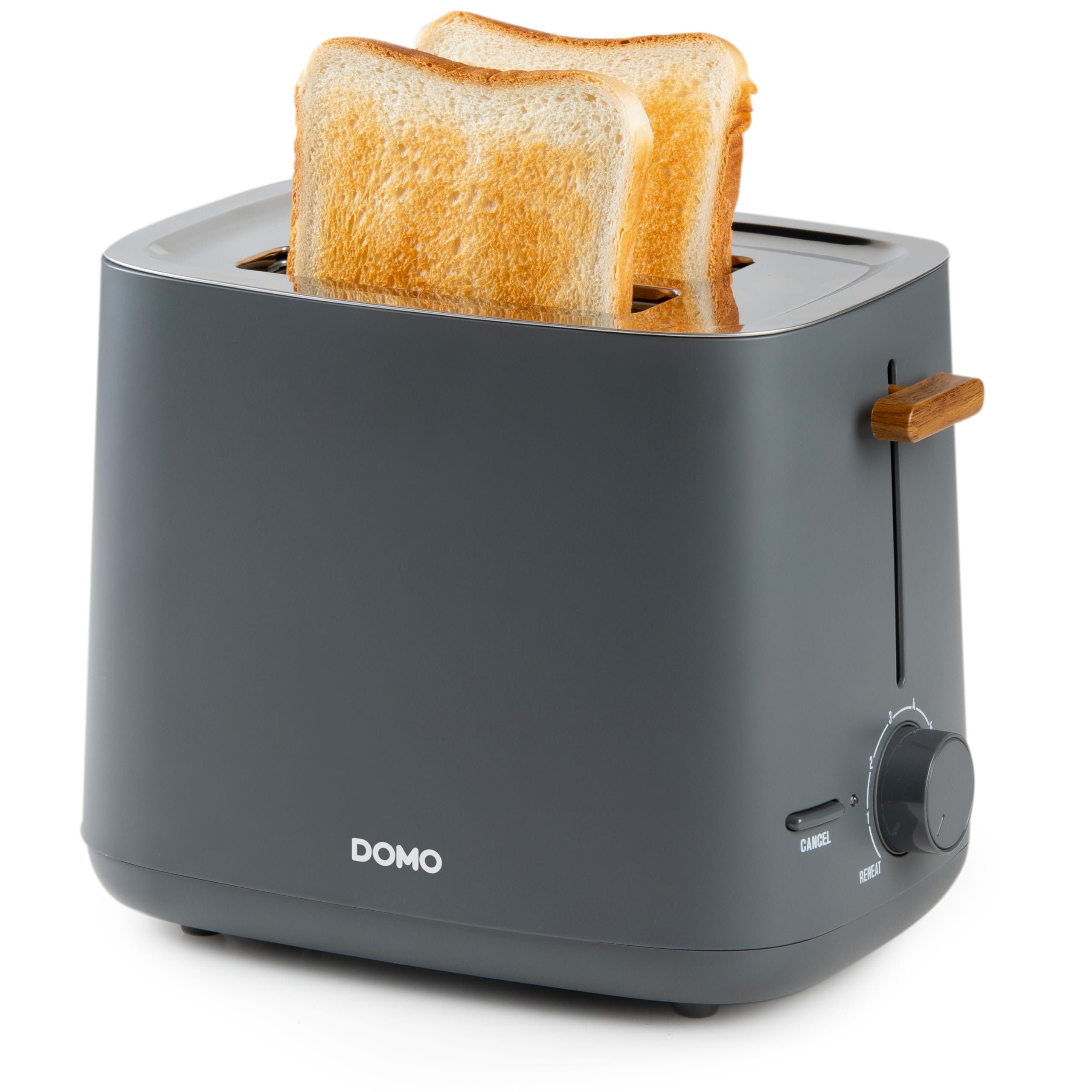 DOMO DO965T Toster 'Wood You' - na 2 tosty - matowy - szary