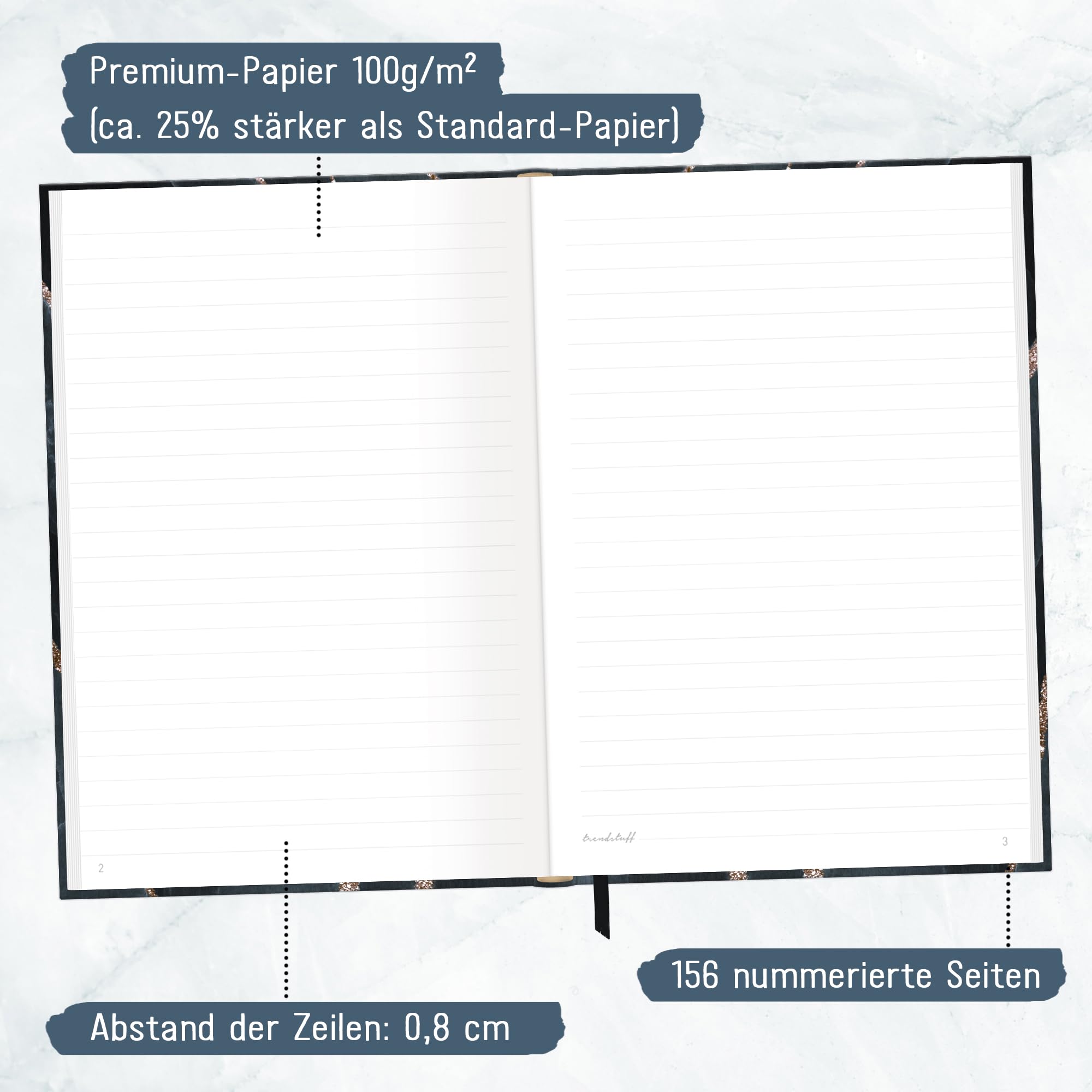 Taccuino A6+ Con Elastico - Blocco Appunti Sostenibile A Quadretti | 156 Pagine Numerate - Foto 7