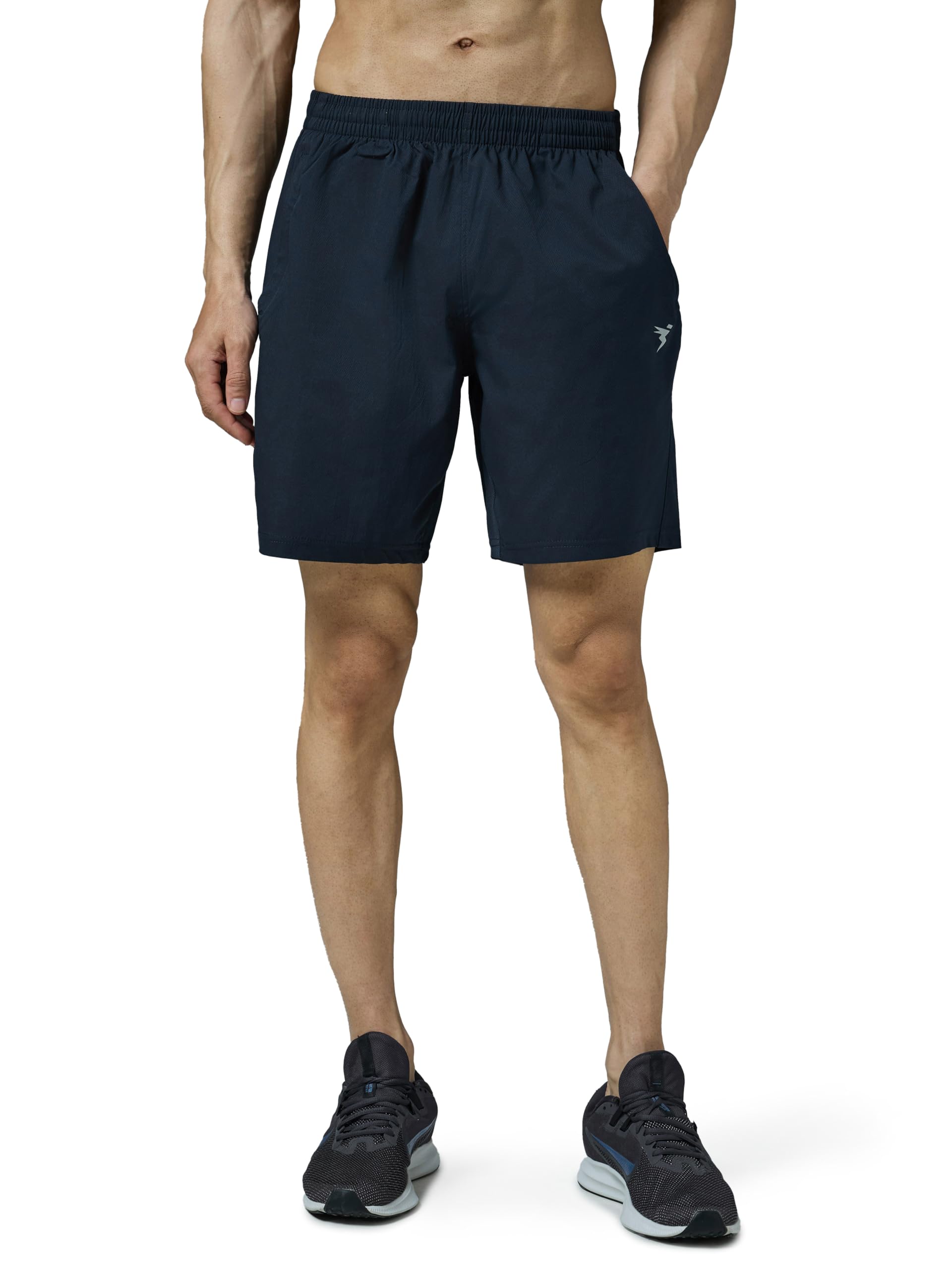 Men's Solid Woven Slim Fit Shorts for Running, Sports & Gym Workout with 2 Way Stretch-image-33