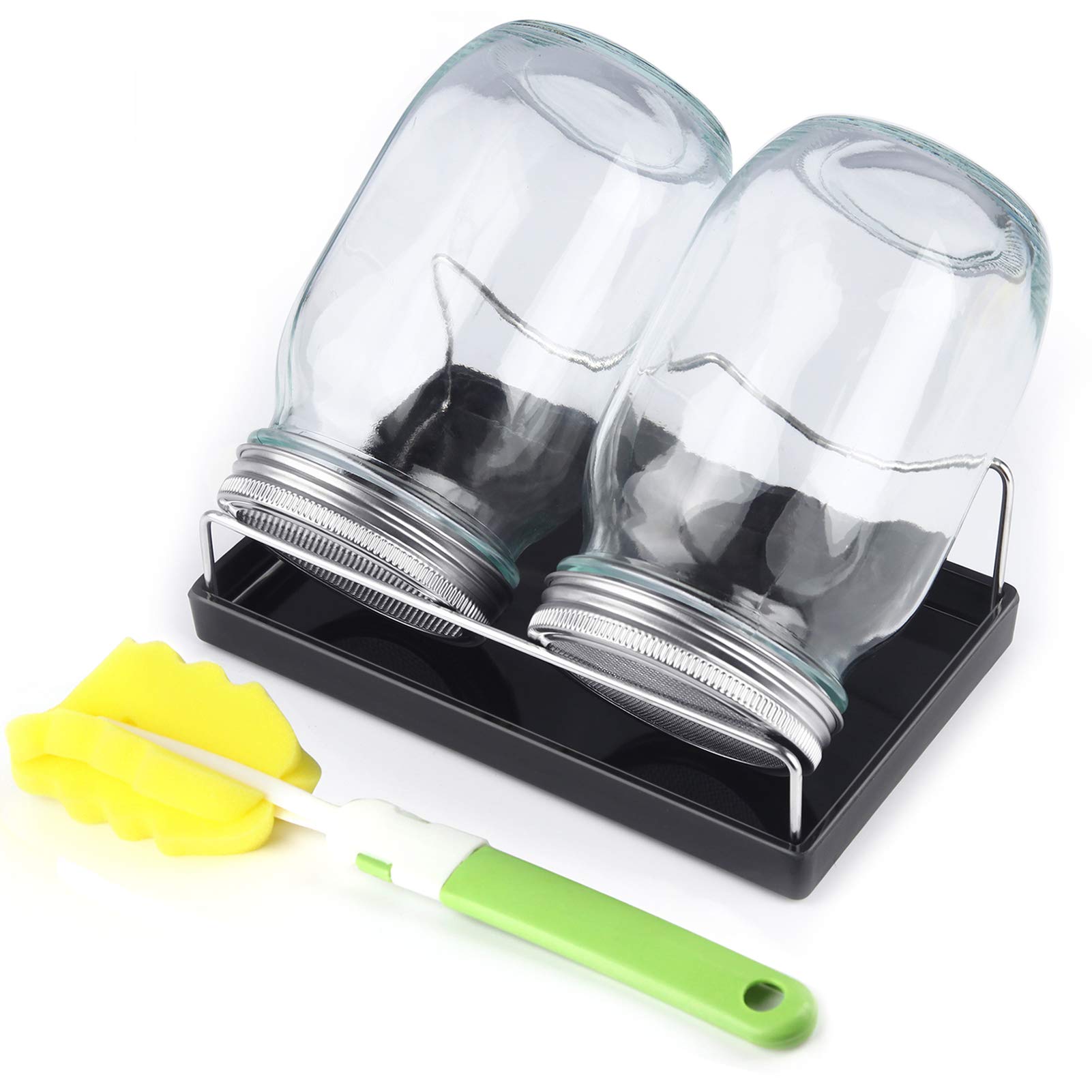 Buy Seed Sprouting Jar Kit 2 Wide Mouth Quart Sprout Mason Jars with