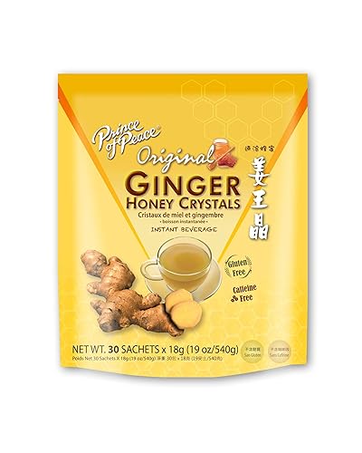 Prince of Peace Instant Ginger Honey Crystals, 30 Sachets – Instant Hot or Cold Beverage – Easy to Brew Ginger and Honey Crystals - Original - 30 Count (Pack of 1)