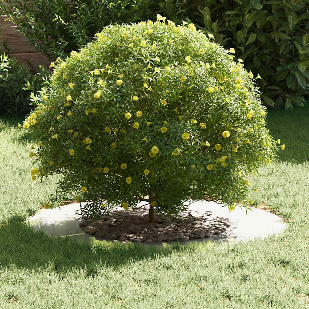Juego de 5 anillos de árbol cuadrados de 70 x 70 cm de acero galvanizado, borde de corte plateado y protección de árboles para el jardín, disco plano para borde de parterres y limitación de