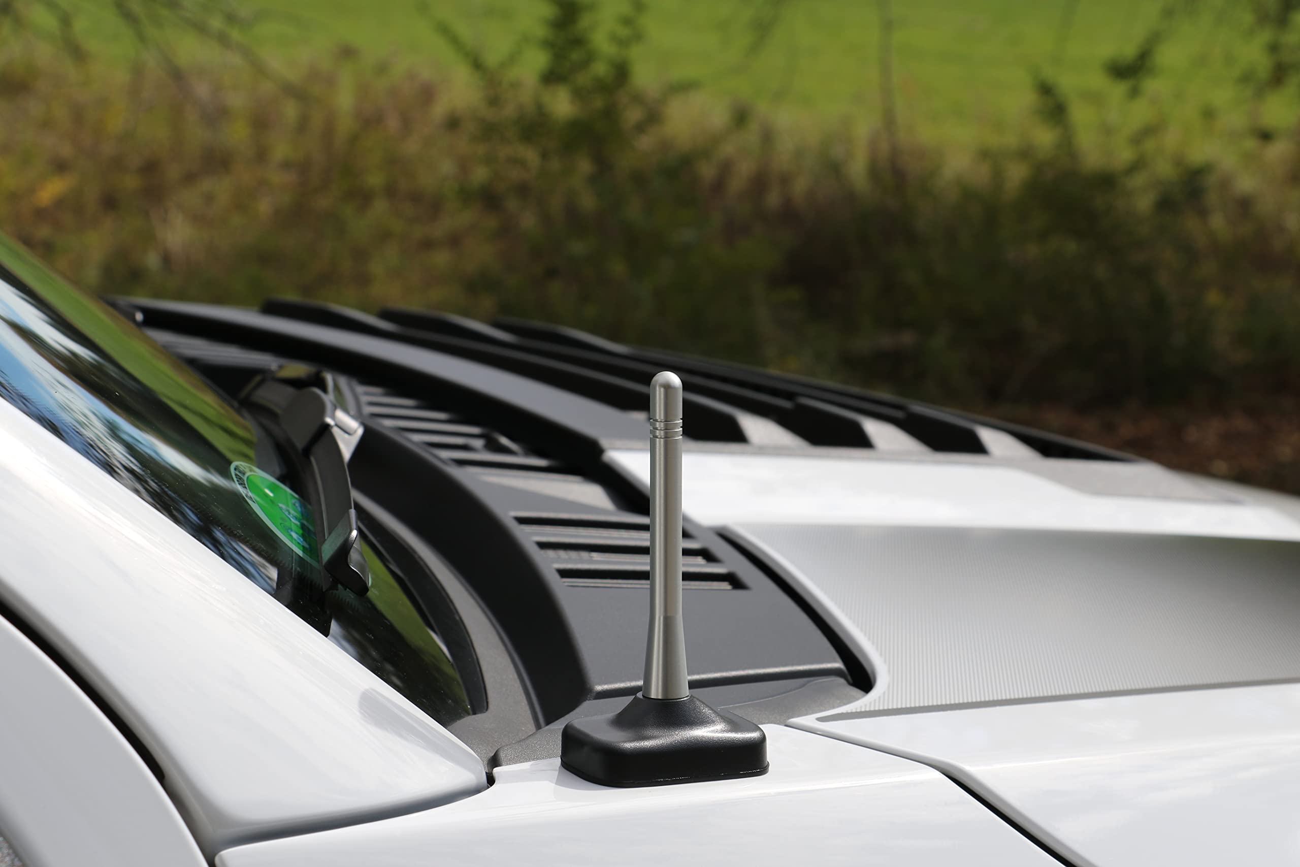 Votex - Fabriquée aux États-Unis – Antenne en aluminium argenté de 10,2 cm – Filetage en acier inoxydable