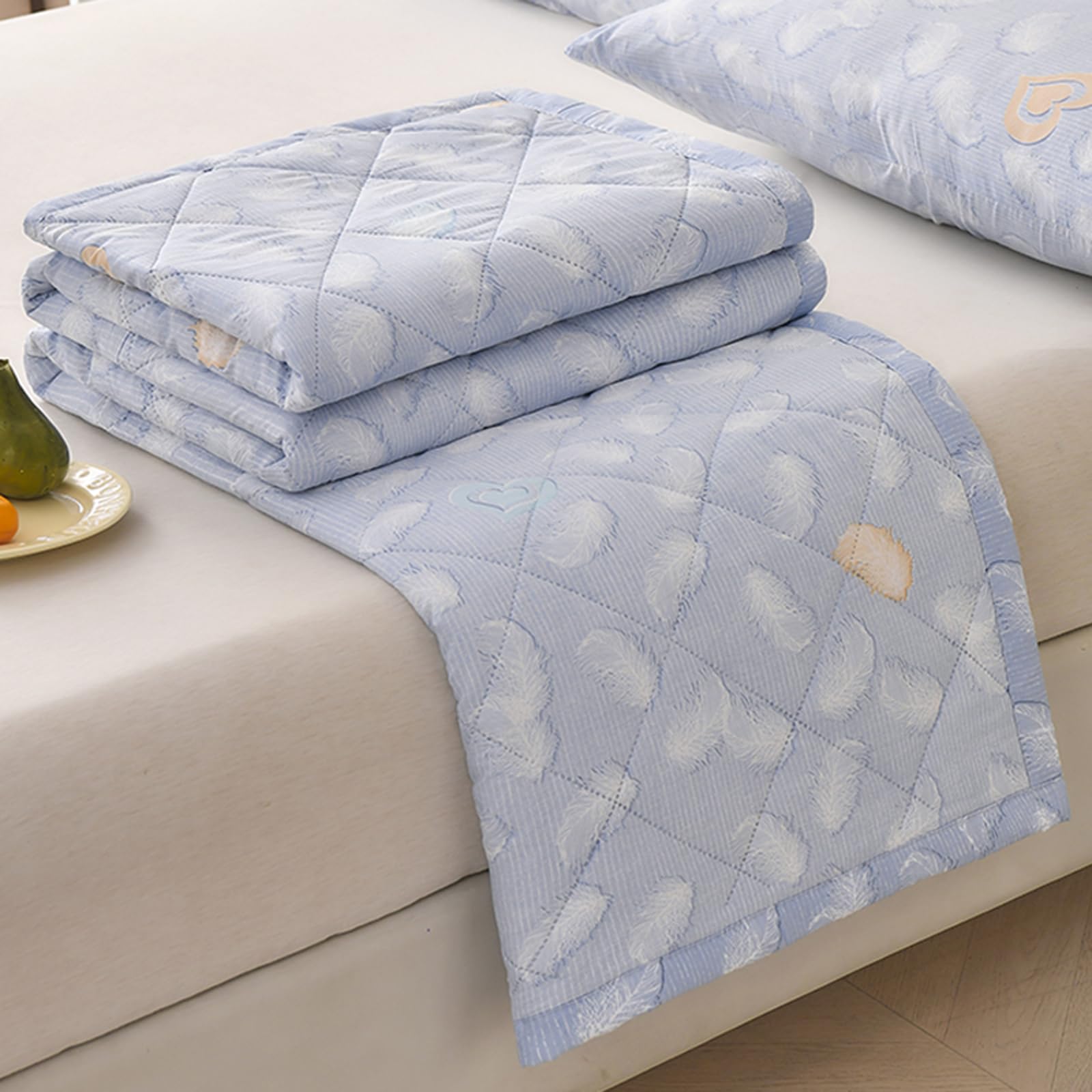 Zcxryfl B Thin Summer Cool Quilt- Cotton Duvet- Patchwork Quilts, Lightweight Reathable, For Sofa Throw/Bed Sheet/Cat Dog Lanket, For Hot Nights, Interior Exterior Cotton(Double: 180X200cm,)