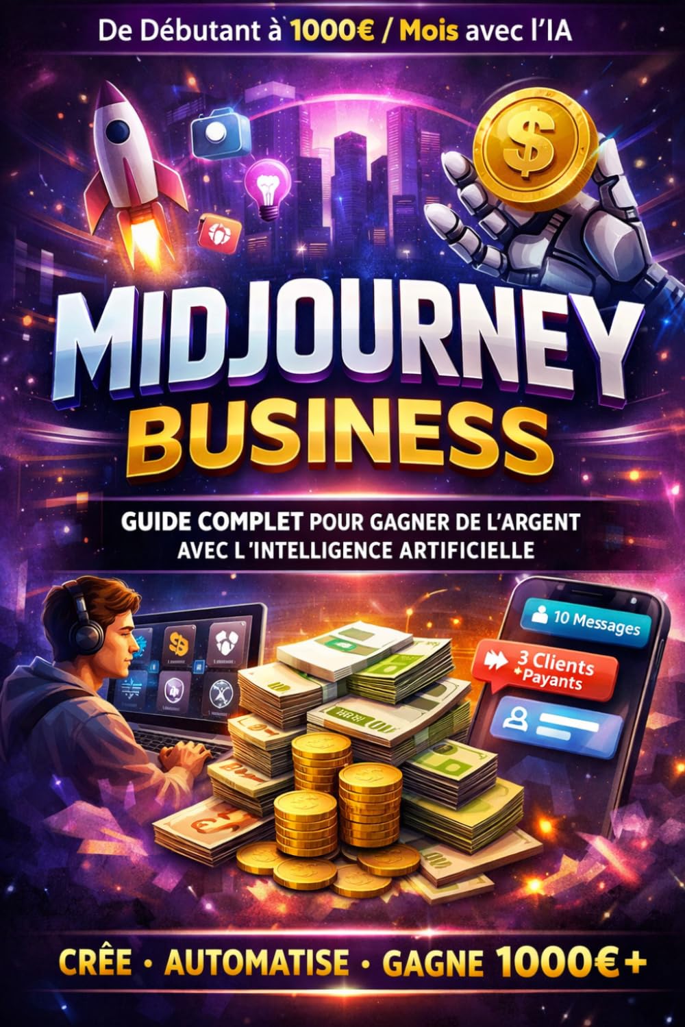 Gagner de l'argent avec Midjourney : Guide pour générer des revenus avec l'IA.: Apprenez à créer des visuels professionnels, maîtriser les prompts et lancer un business rentable en 7 jours.