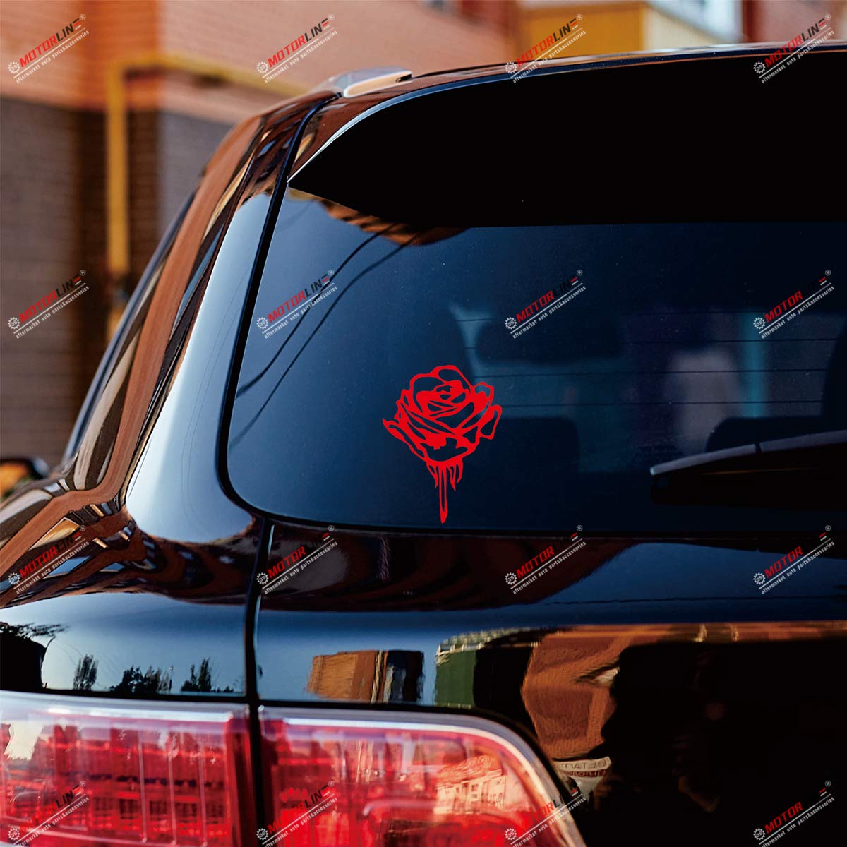 2 Pack Red Rose Flower Vinyl Stickers - 4 Inch Love Decals For Cars, Laptops & Windows