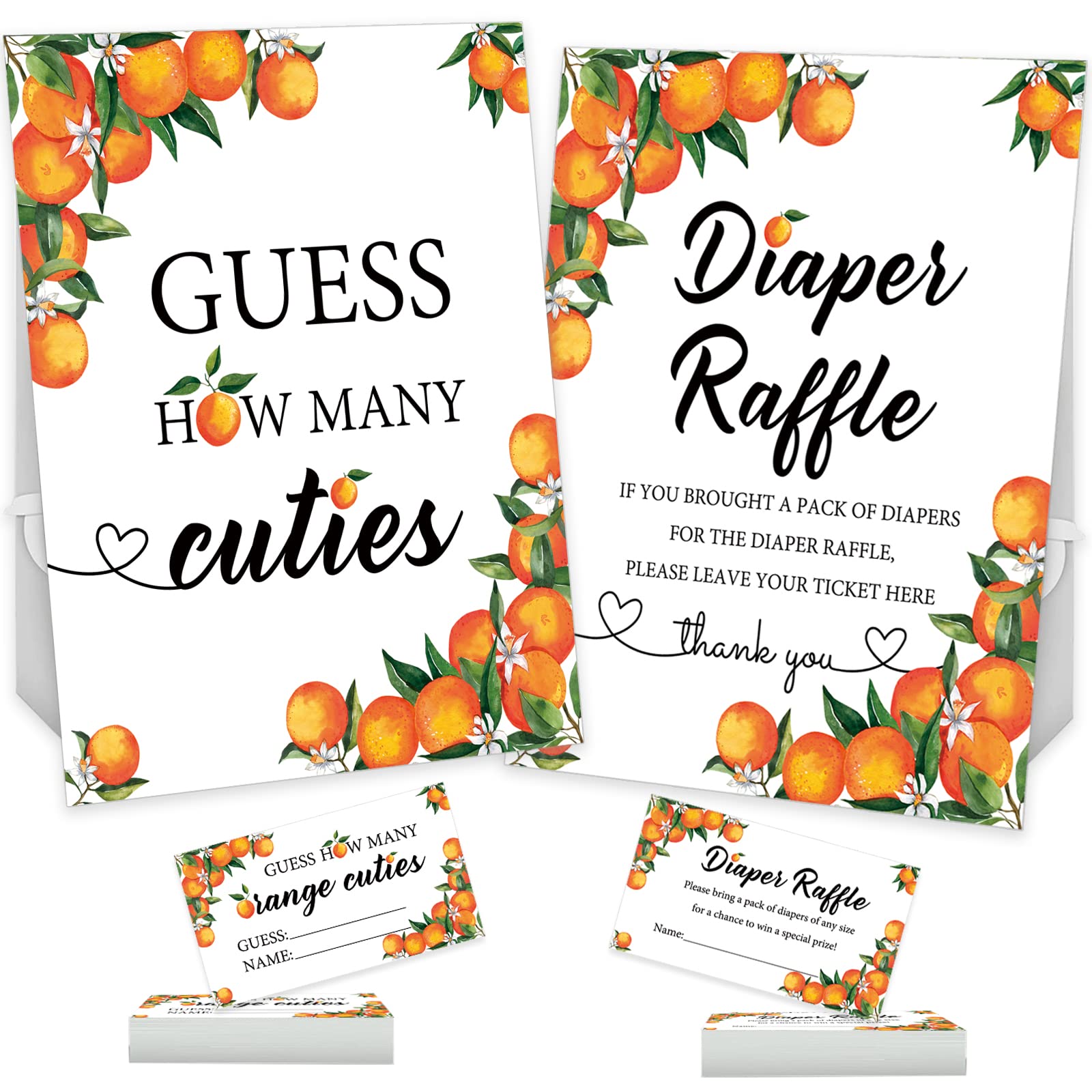 Buy 50 Little Cutie Orange Diaper Raffle Tickets and 1 Sign, Baby