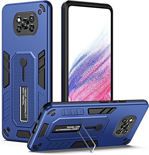 Funda compatible con Xiaomi Poco X3 NFC, soporte integrado compatible con Xiaomi Poco X3 ProPoco X3 anticaídas a prueba de golpes Funda protectora 2
