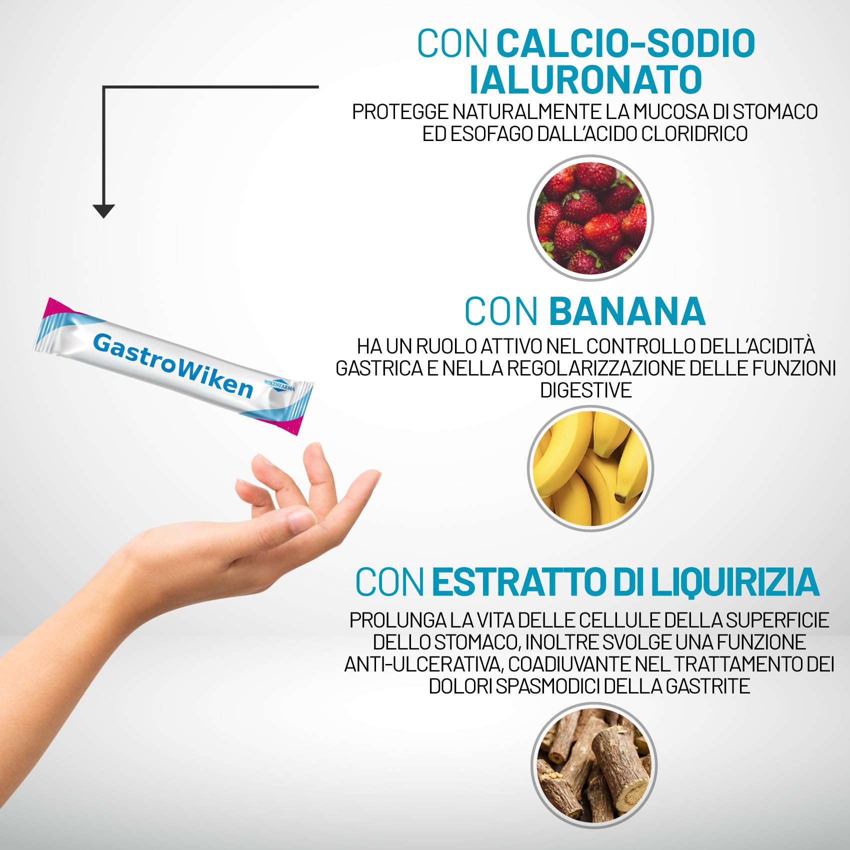 GASTROWIKEN 20 BUSTINE Specifico per bruciore di stomaco, reflusso e gastrite. Riduce acidità gastrica e ripristina delle funzionalità e motilità gastrointestinali, con Banana Lentisco Liquirizia