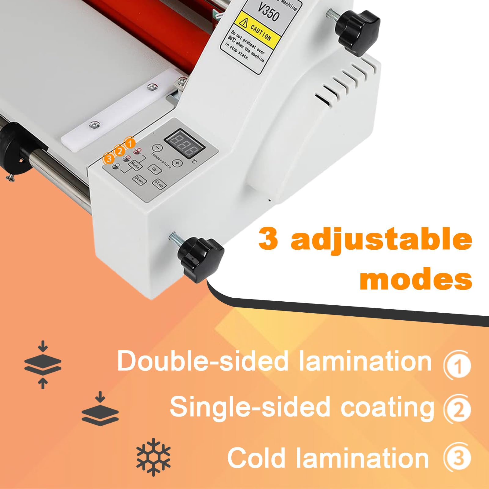 SHAHRYAR Macchina for Laminazione da Ufficio,Macchina Laminazione 350 Mm,Controllo Elettronico della Temperatura,Display Digitale,per Casa, Azienda, Ufficio E Scuola