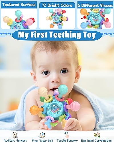 Miniatura 3 de Juguetes de dentición para bebés bebés, juguetes Montessori para bebés, juguetes sensoriales para bebés recién nacidos, regalos de baby shower para