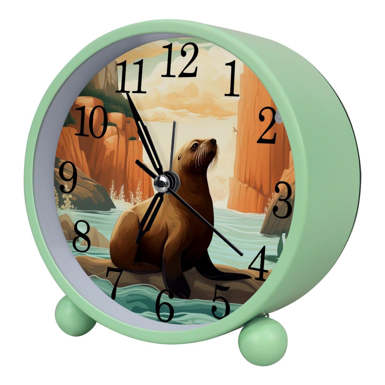 etoenbrc Battery Operated Clock Slient Plastic Table Clock Battery Operated Bedside Alarm Clock with Light for Bedroom Living Room(Color100)