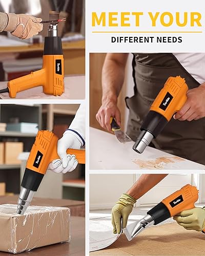 Miniatura 7 de Pistola de calor de 1500 W, 572 F-932 F (572.0 F-932.0 F) Kit de pistola de aire caliente de calentamiento rápido, control de temperatura variable,