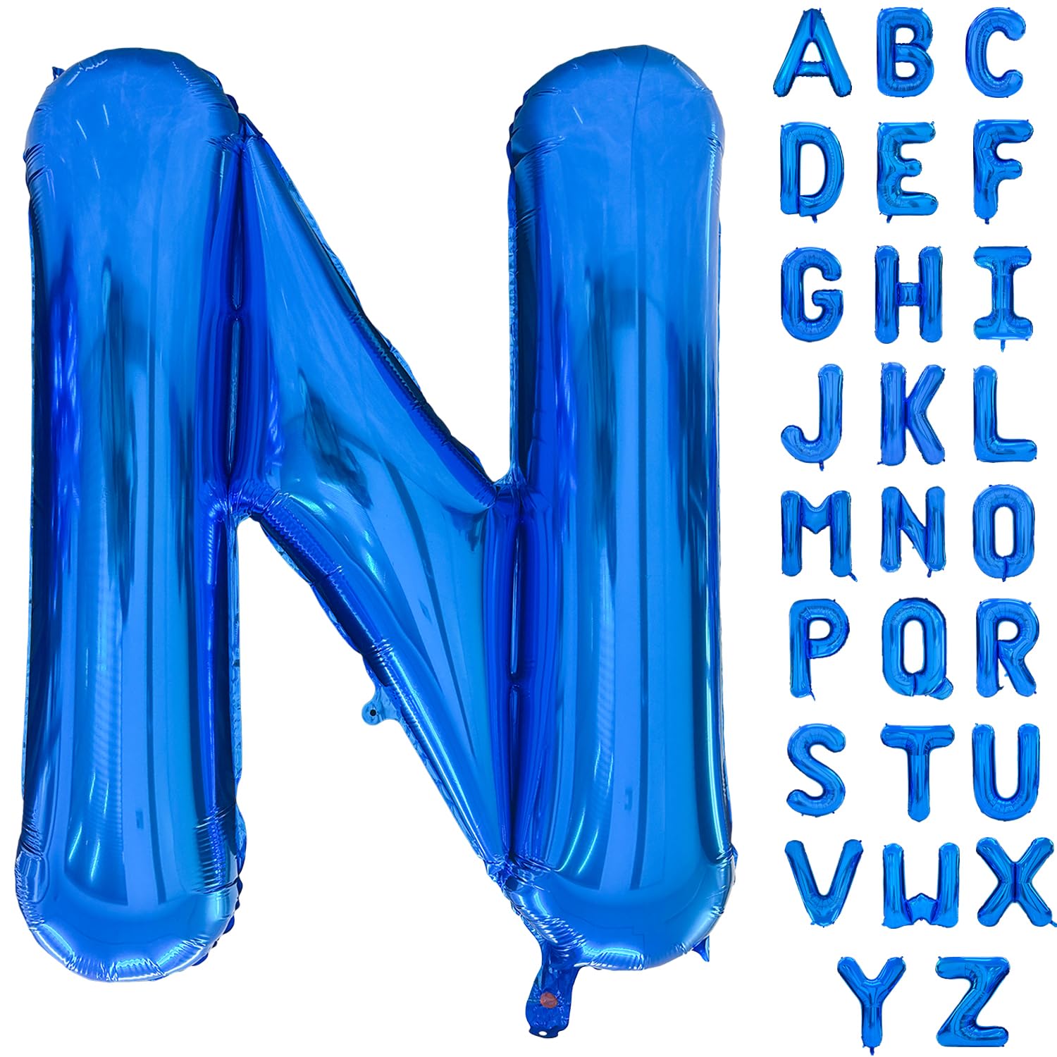 Blue Alphabet Balloon Large Mylar Foil Helium Letter Balloons 40 Inch Blue Balloons Alphabet Letters for Birthday Bridal Shower Anniversary Decorations (Letter N) โ image 1