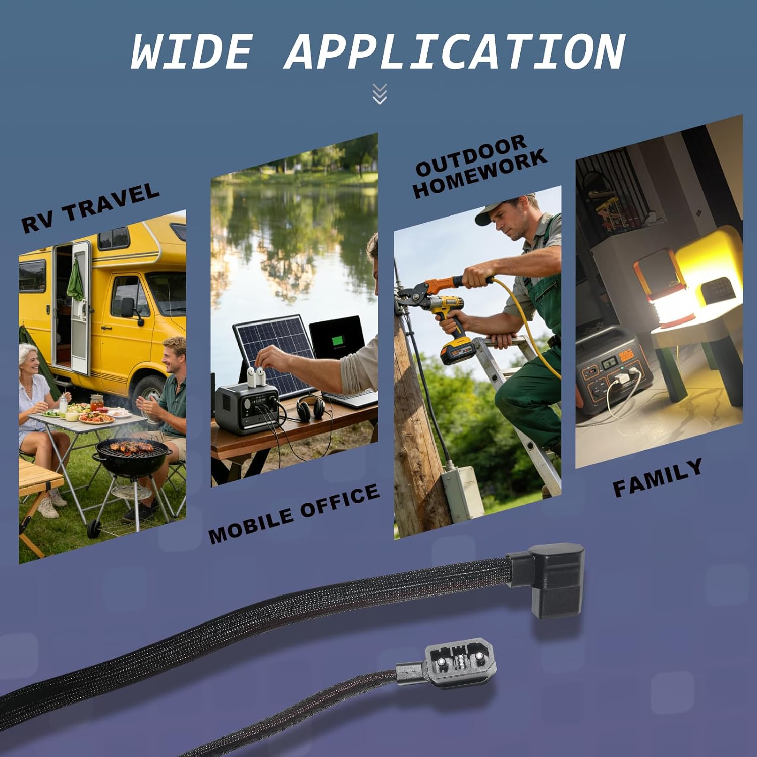 XT150 Connection Wire, Compatible with ECOFLOW Delta Delta 2, Delta 3, Max, (Plus/1500) & Wave 2/3, Upgrade Braided Workmanship, 20 Inchs, Not Compatible with Delta Pro/Pro 3/Ultra/3 Max