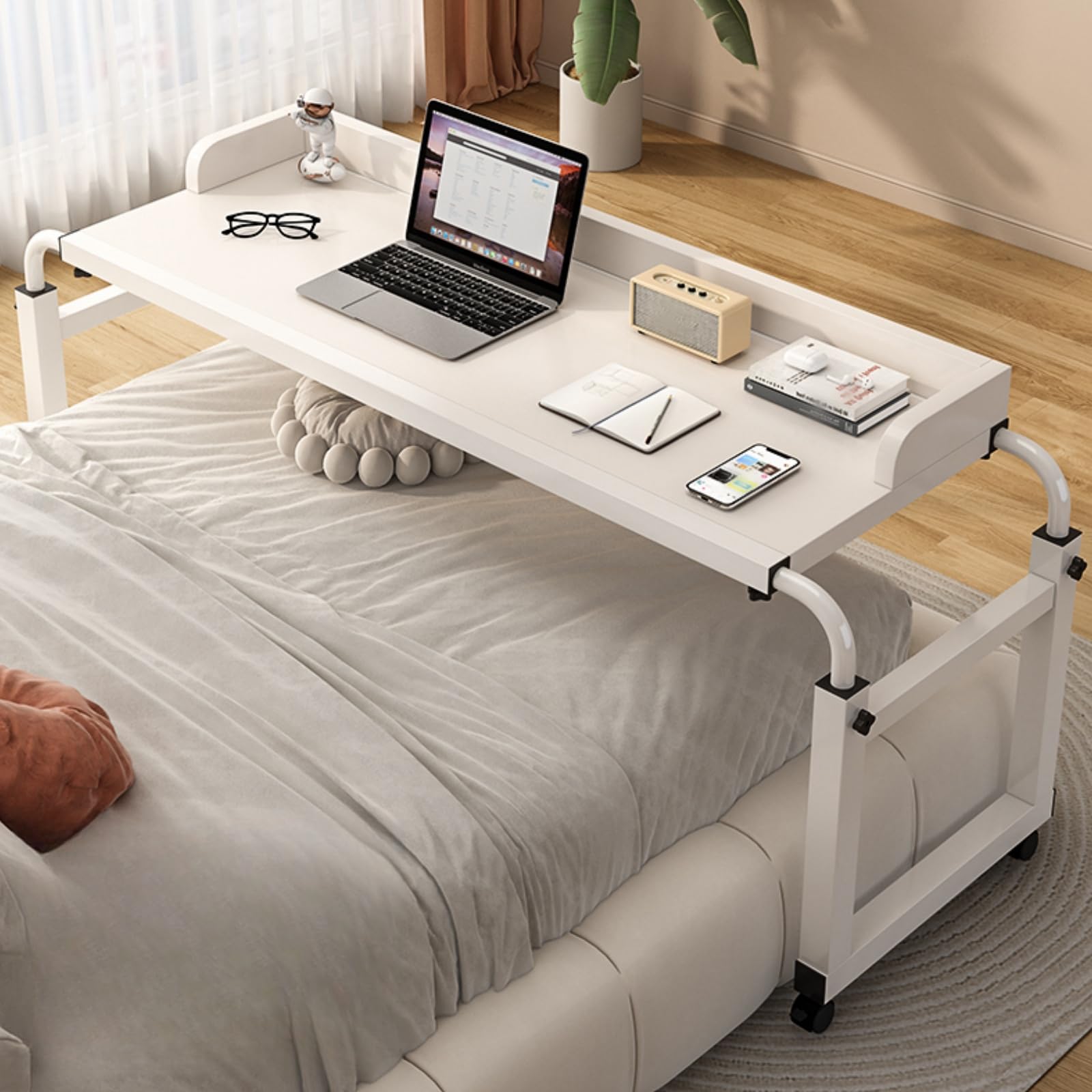 Bed Desk Over The Bed Table with Wheels Overbed Table Over The Bed Desk Over Bed Table Mobile Desk Bed Table with Wheels Computer Table for Bed Overbed Table with Wheels Adjustable Height