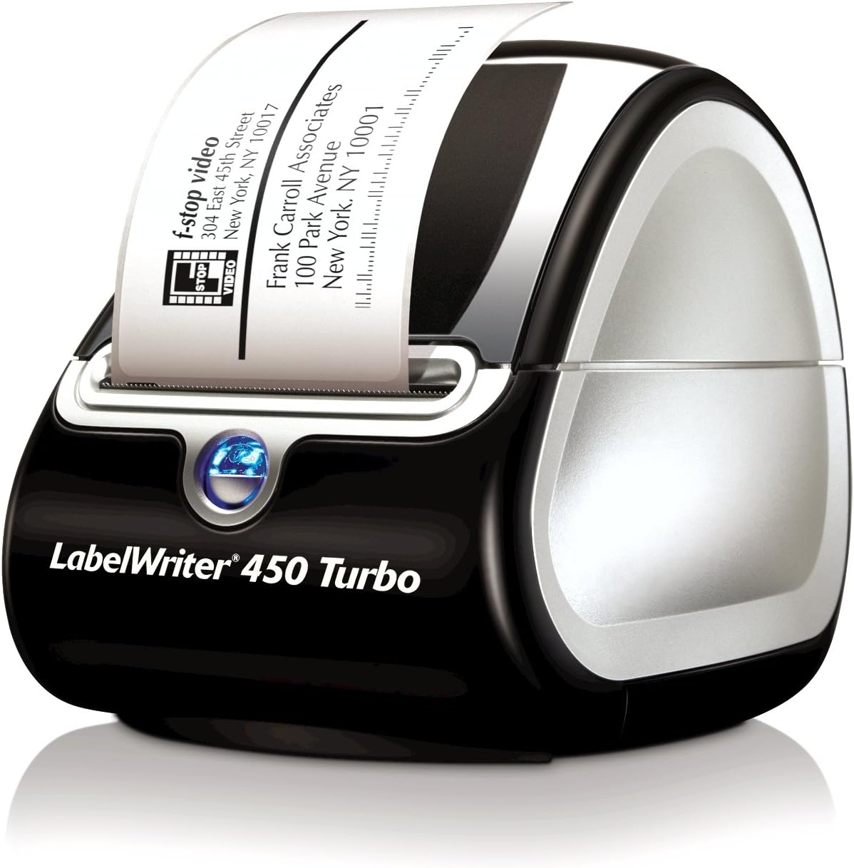 Dymo 450 Turbo Printer W/Adapter, USB, Power Cables & Print
