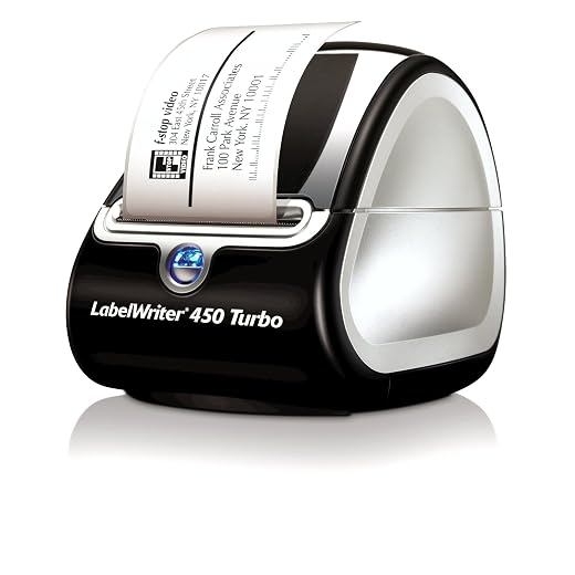 Dymo 450 Turbo Printer W/Adapter, USB, Power Cables & Print