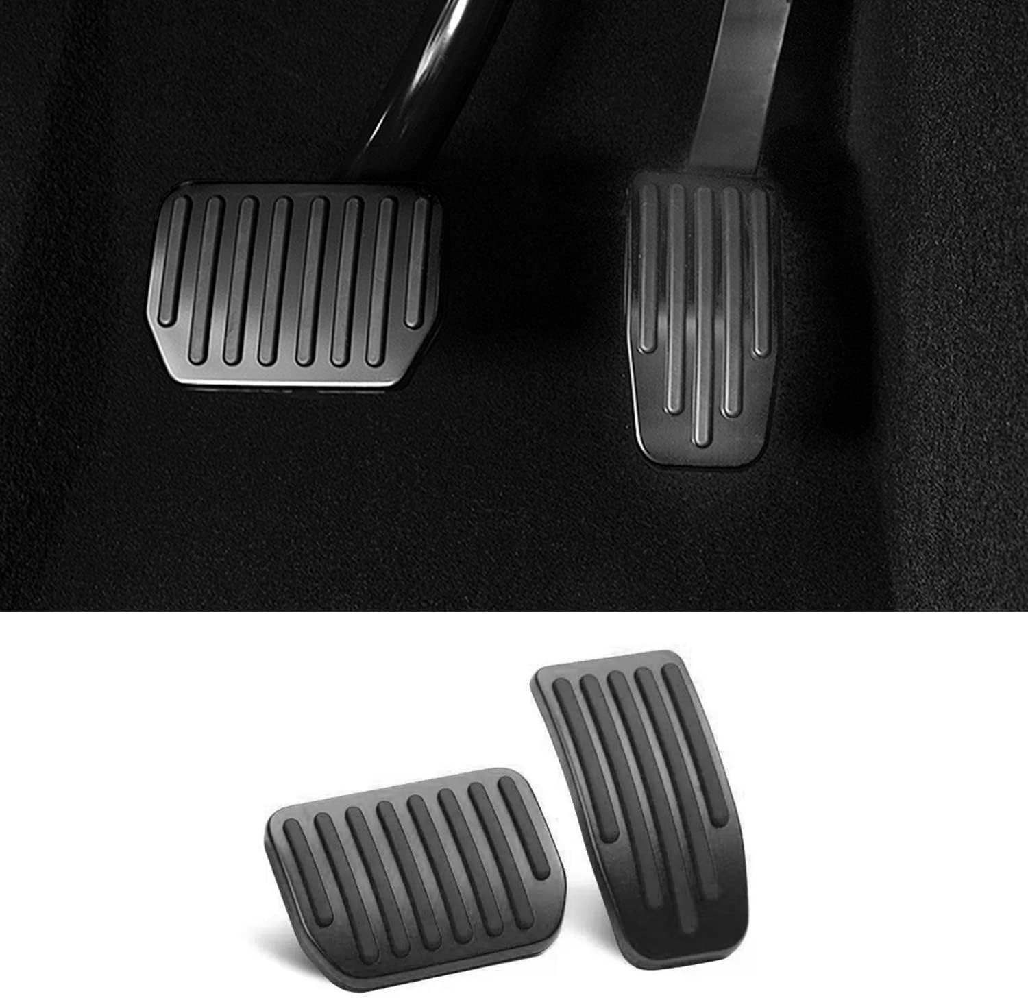 Foot Pedal Pad for 2016-2023 Tesla Model 3/Y Nonslip Pedal Upgraded Aluminum Alloy Brake Pedal Covers Replacement Accessories - Black