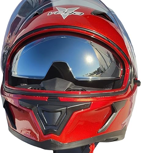 Miniatura 2 de Holeshot - Casco de motocicleta para bicicletas de calle, bicicletas deportivas, motocicletas DOT ECE (rojo caramelo, S)