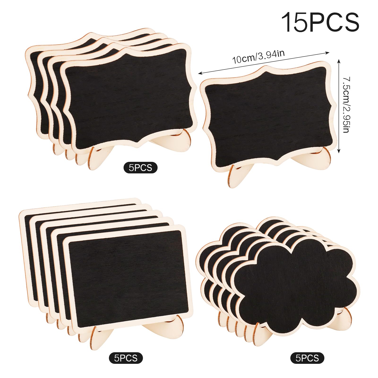 Tableau Noir en Bois avec Support 15 Pièces pour Mariage Buffet