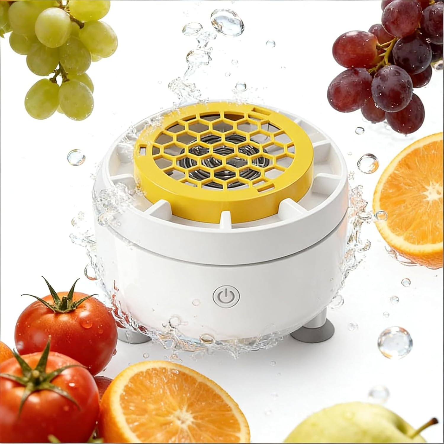 Fruit and Vegetable Cleaner Machine, 2026 Upgraded Fruits Washing Device Electrolysis Fruit and Veggie Cleaning Machine, Waterproof Food Purifier for Fruits Vegetables Meat and Tableware (Yellow)
