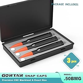 GORTAR .50 BMG 12.799mm NATO Snap Caps Training Dummy Rounds for Practice Safe Loading Firing - 3 Pcs