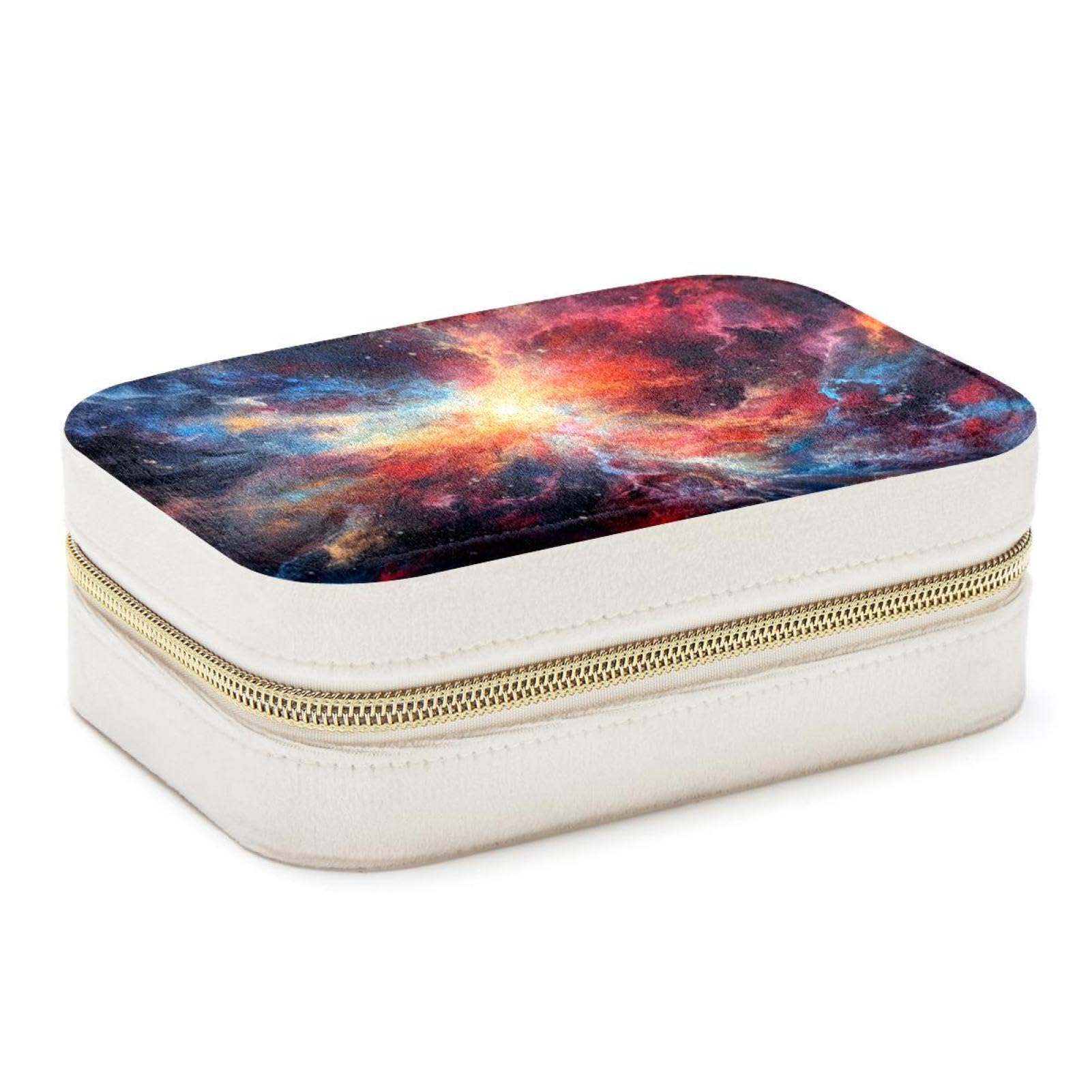 Organiseur de voyage pour bijoux rouge galaxie, le coffret chic des déplacements