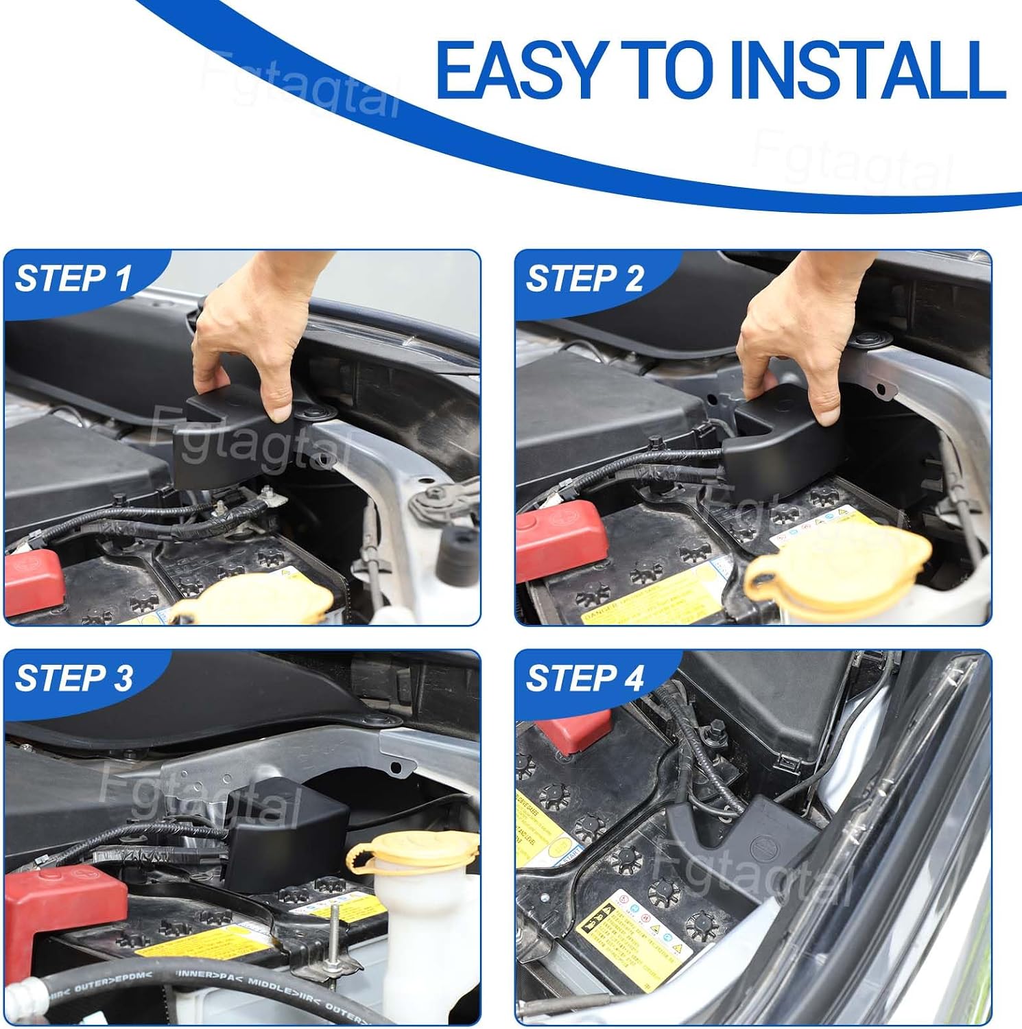 Car Engine Negative Terminal Anti-Rust Protector Cover Case Compatible with Subaru Forester 2019-2024 ABS Engine Positive Negative Post Cover Cap Modified Protection Accessories