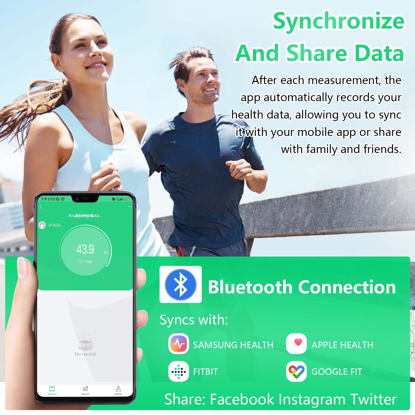 Körperfettwaage, Smarte Personenwaage mit 8 Elektroden & Handsensoren, Digitale Waage für Körperfett, BMI & Muskelmasse, 25 Körperdaten Analysegerät bis 180 kg / 400 lbs