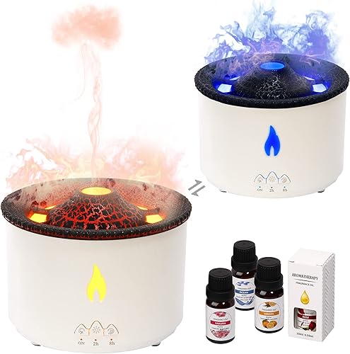 Difusor de volcán de aceite esencial, difusor humidificador de volcán con 4 aceites esenciales, 2 modos de niebla, temporizador y apagado automático disponible en Yaxa Guatemala