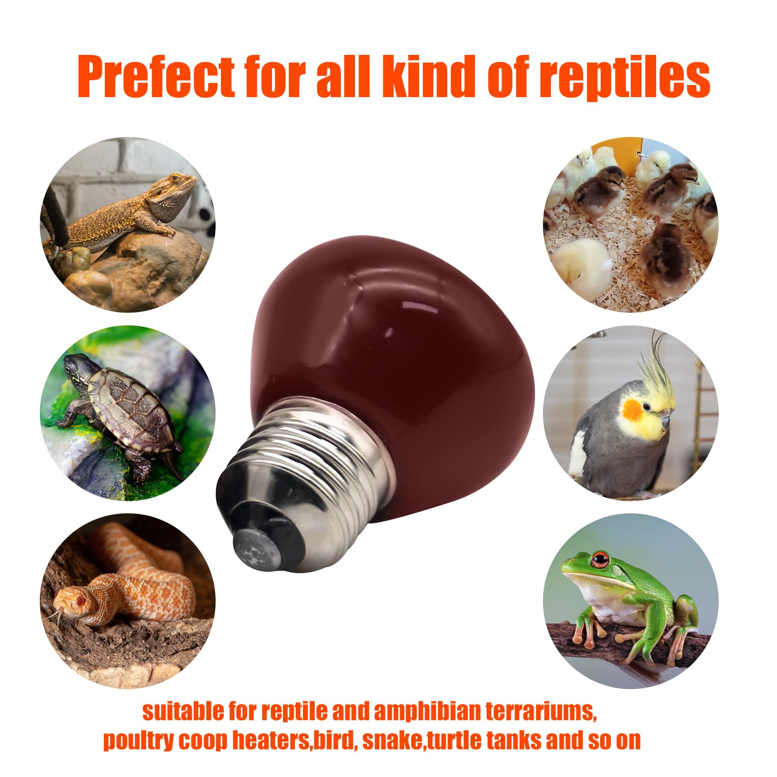 Mini Reptile Heat Lamp, 25w Infrared Ceramic Heat Emitter, No Light Emitting Reptile Heat Bulbs,Ceramic Heat Lamp for Amphibian, Chicken Coop,Cat, Turtle, Snake,Terrarium (2, 100 W) - image 3