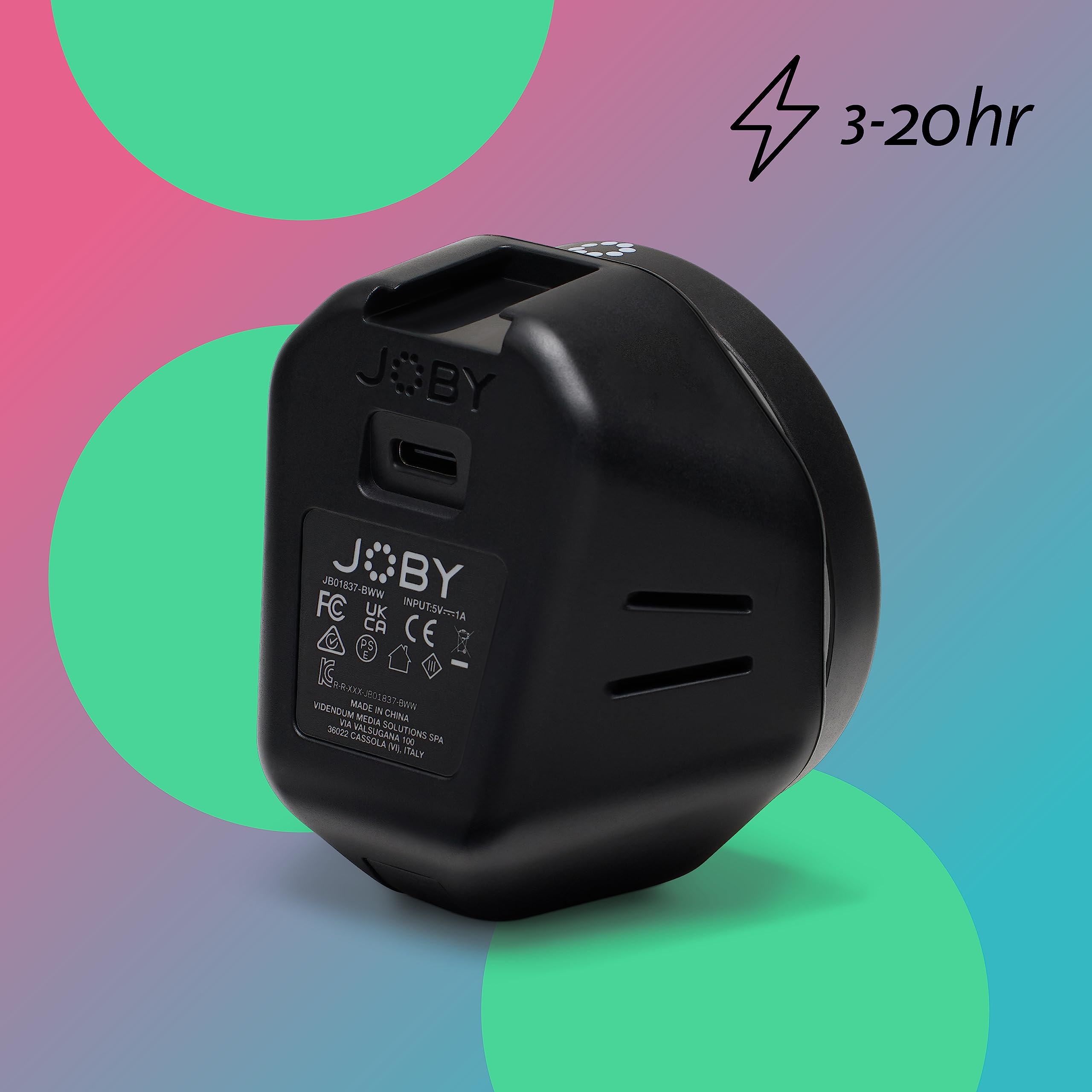 JOBY Beamo Reel Luce LED Next-gen per Content Creator, per Fotocamera Mirrorless Compatta o Smartphone (JB01836-BWW)