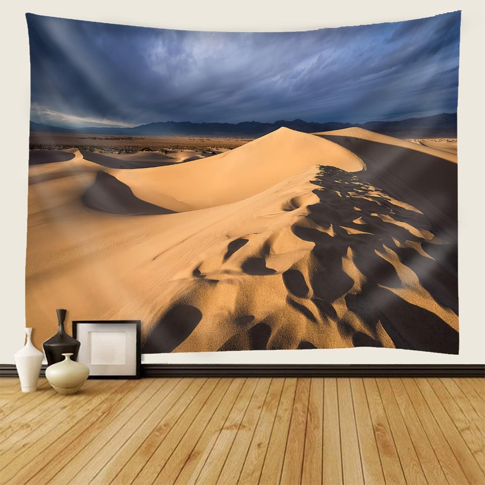 Aotiwe Tapiz Tela, Tapiz Dormitorio 200x200cm Desiertos Gris Marrón claro