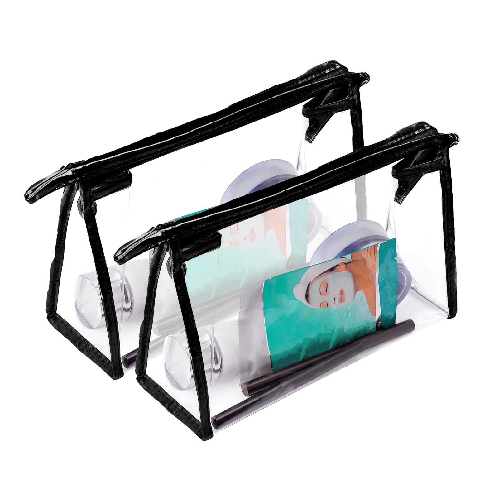 Smomend 2 PCS Bolsa Transparente Avion, 24×16.5cm, Neceseres Transparentes para Equipaje de Mano en Aviones, Bolsas de Aseo con Capacidad de 1 Litro, Cumplen Normativas Internacionales de Viaje Aéreo