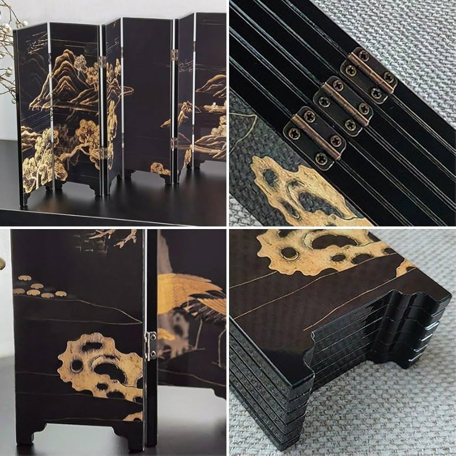 屏風　アンティーク 日本 ヴィンテージ 花車 金屏風 | キヤアンティークス