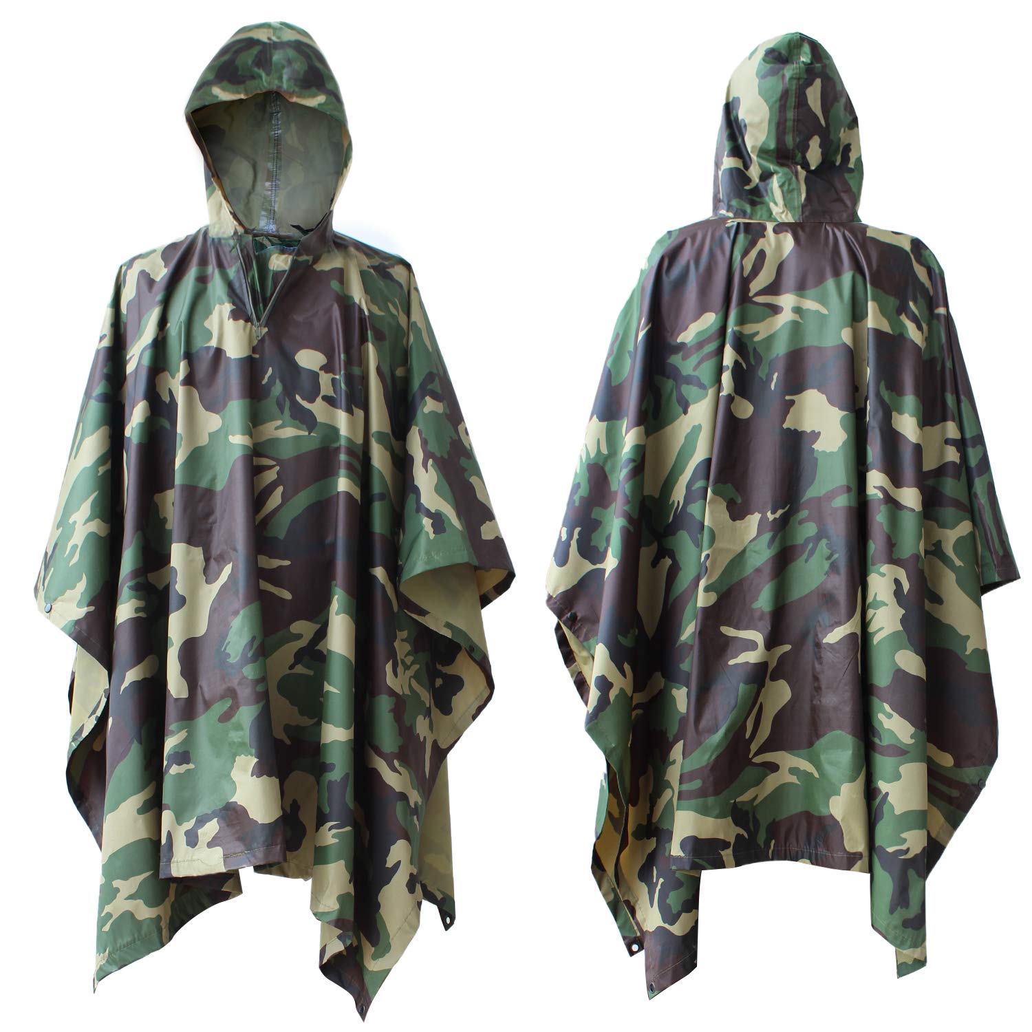 ElifeAcc Waterproof Poncho Multifunctional Rain Poncho Adult Waterproof for Outdoor Activities（Camouflage2）