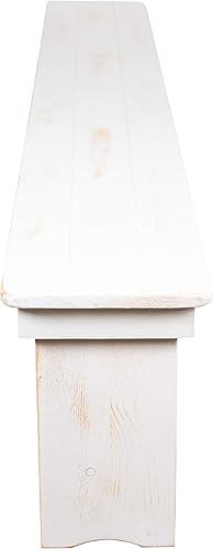 Miniatura 7 de Flash Furniture HERCULES Series - Banco de granja plegable de pino blanco macizo rústico antiguo de 8 x 12 pulgadas con 3 patas