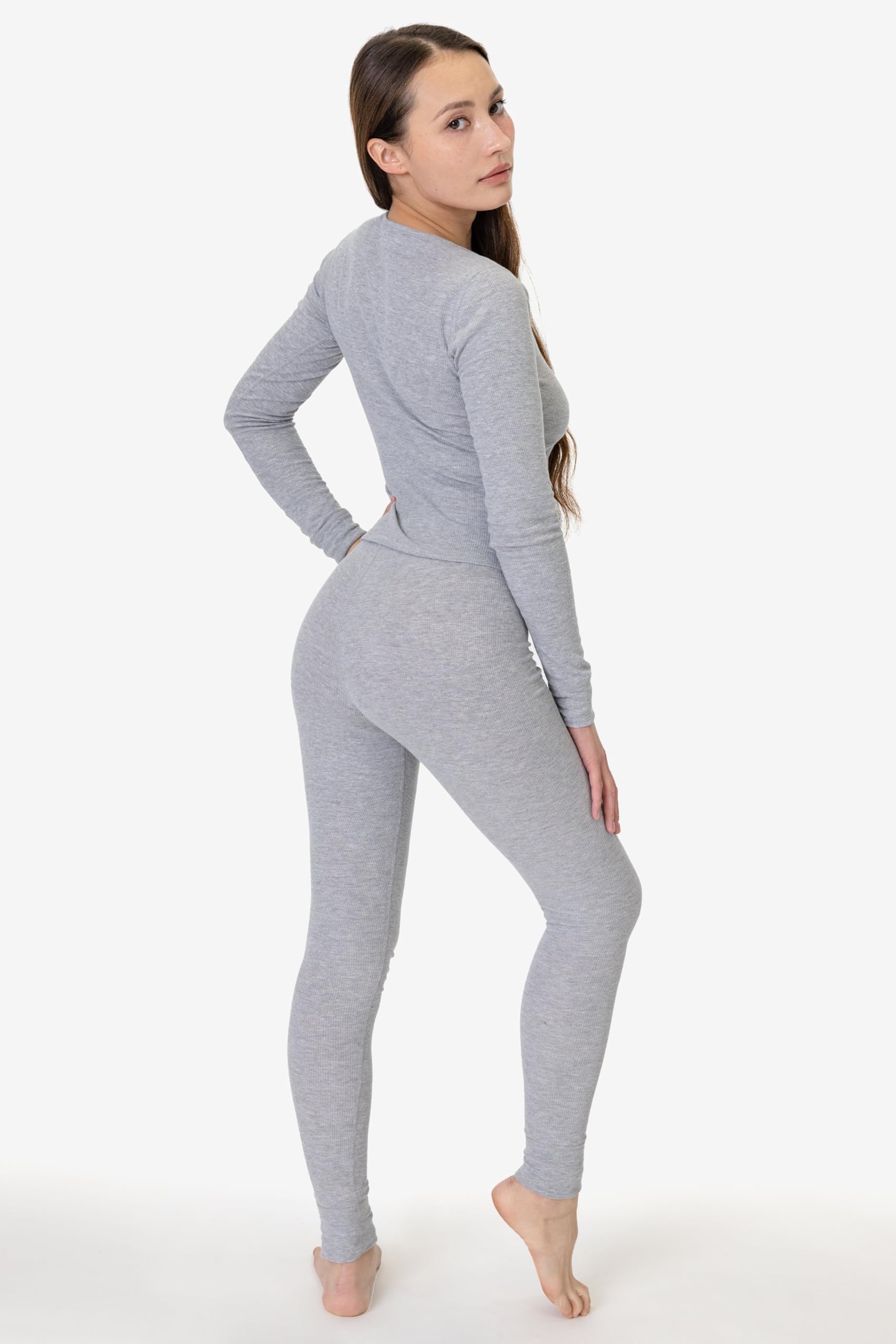 Los Angeles Apparel Baby Thermal Legging Heather Grey