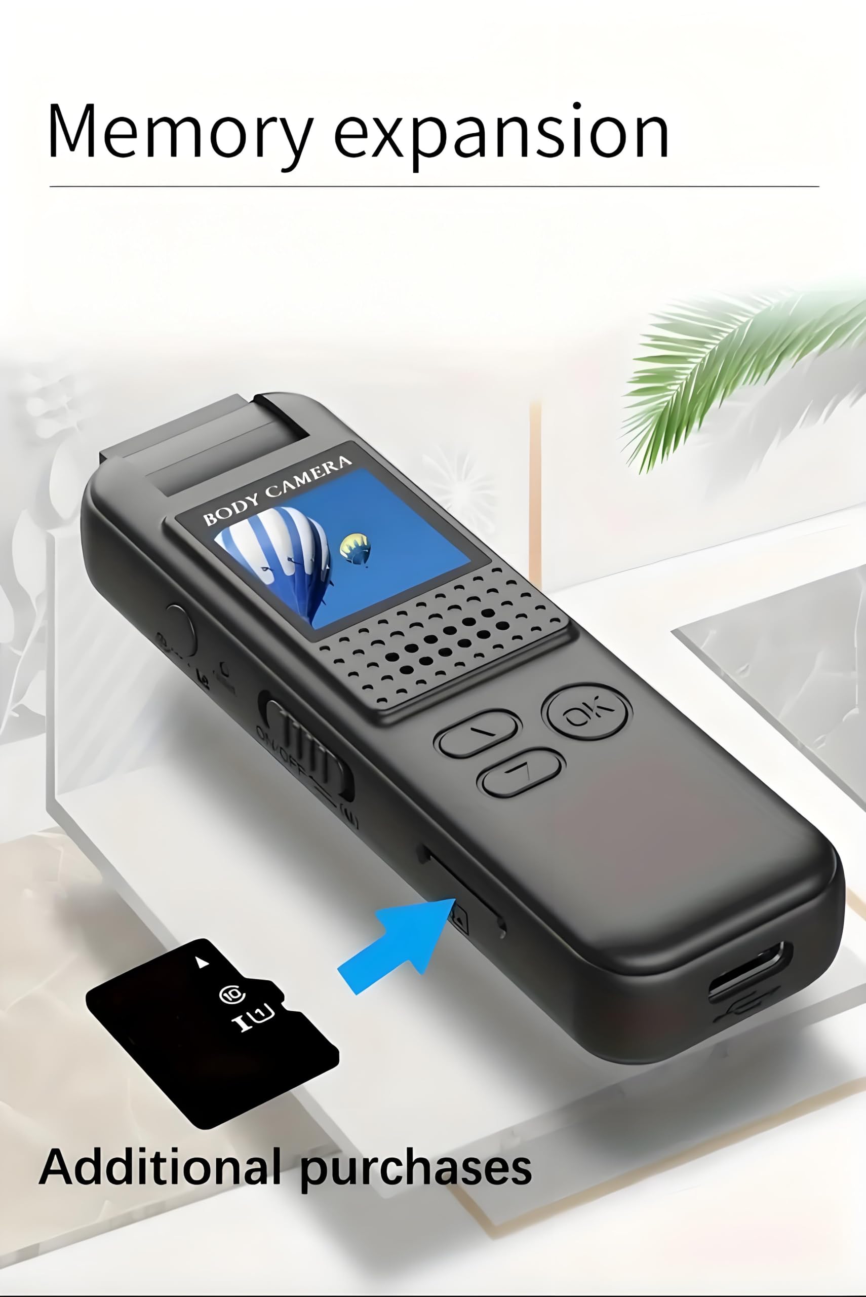 Mini fotocamera portatile da 1080P, con clip magnetica, obiettivo girevole a 180°, 128 GB fino a 7 ore, registrazione e luce LED per riunioni e bici all'aperto