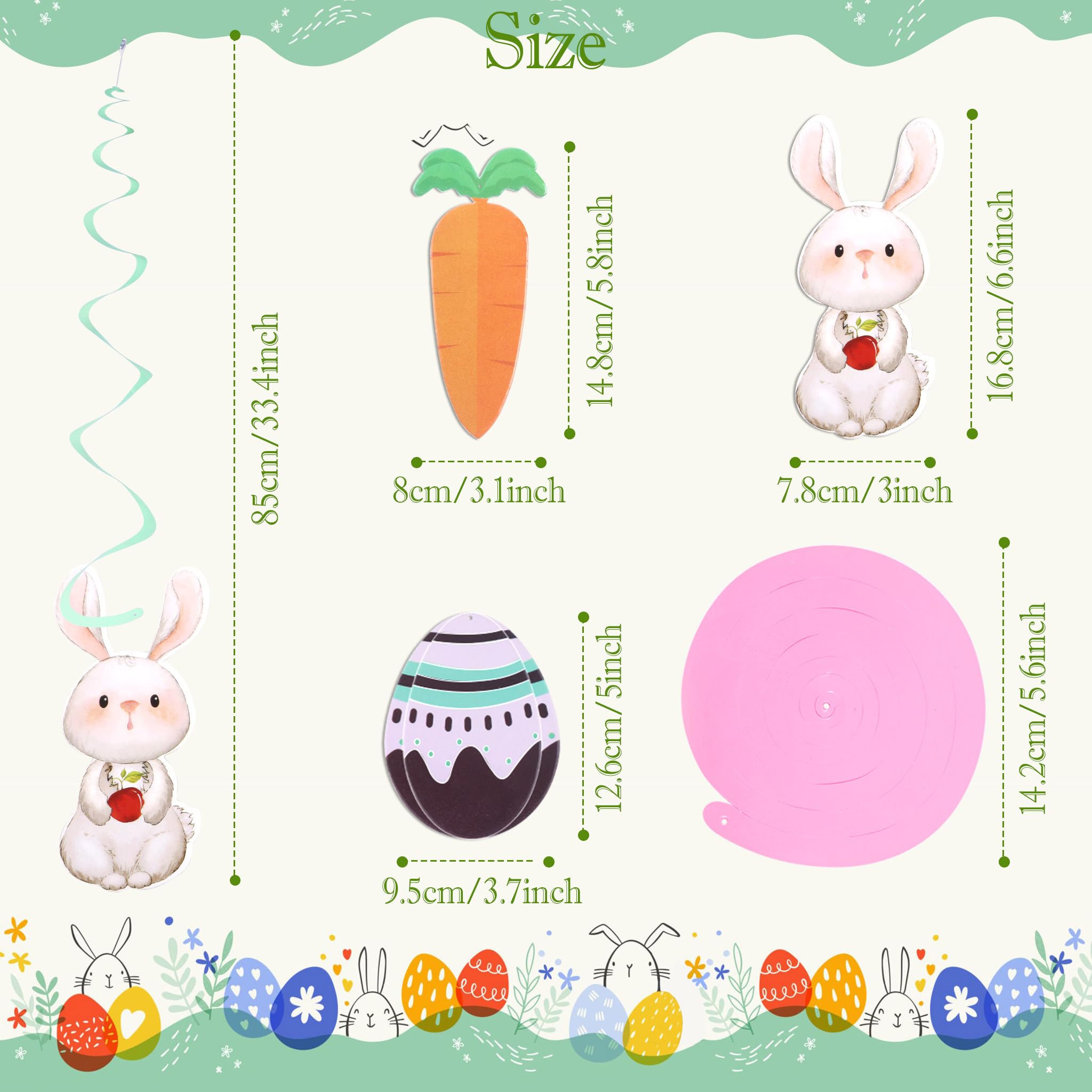 Simpeak 26 Pezzi Pasqua da Appendere Ornamenti a Spirale, con