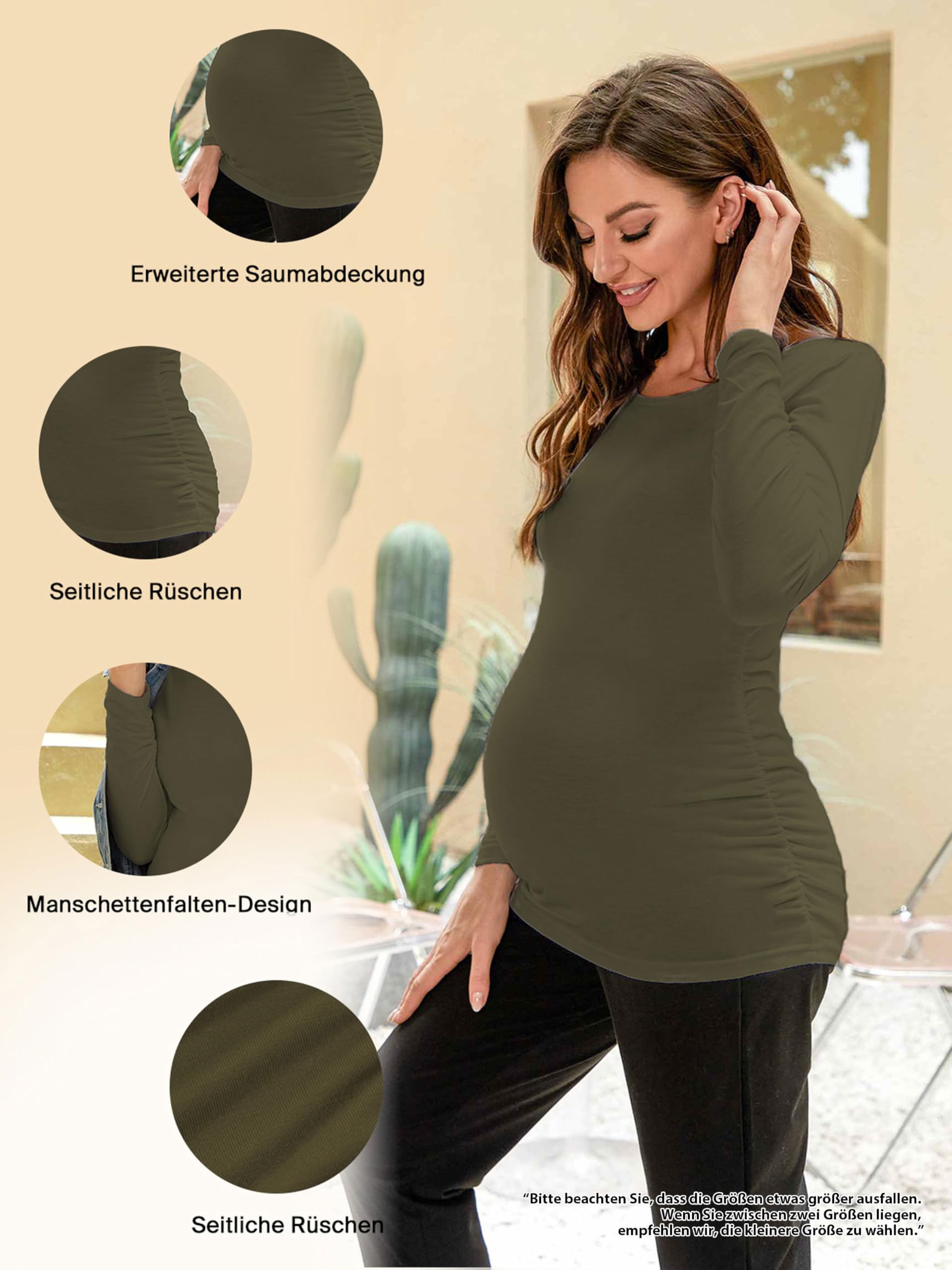 Ropa de maternidad para mujer, manga larga, paquete de 3 unidades