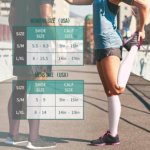 Miniatura 65 de Paquete de 3 pares de calcetines de compresión médica para mejorar la circulación de mujeres y hombres, para correr, hacer deporte y amamantar