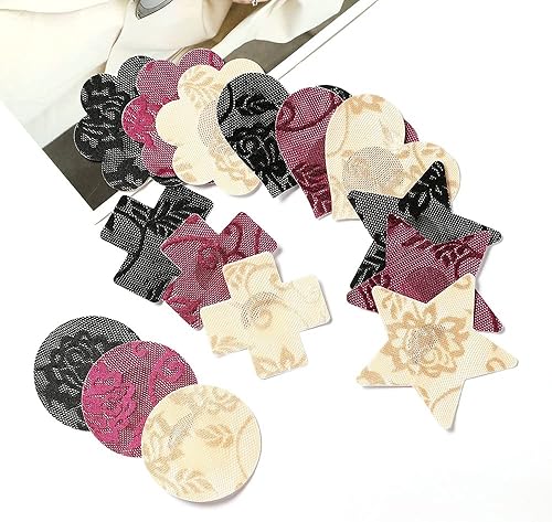 Miniatura 2 de JROZXF Pasties - Juego de adhesivos para pezones con diseño múltiple adhesivo desechable para mujer